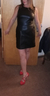 Leather dress and heels