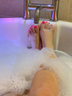 bubble bath and a play