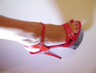 foot in red pornstar heels