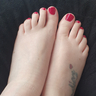Foot fetish, red toes, feet 