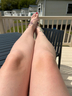 Tanning the white legs!