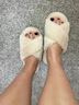 GORGEOUS FEET IN FLUFFY SLIDES