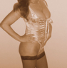 Gold laced basque and hold-ups