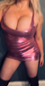 Metallic pink mini dress has all my assets on show