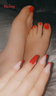 New red toes and nails