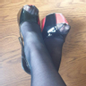 heels 7 inch  & stockings black & silky x