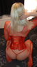 Red body-stocking & corset